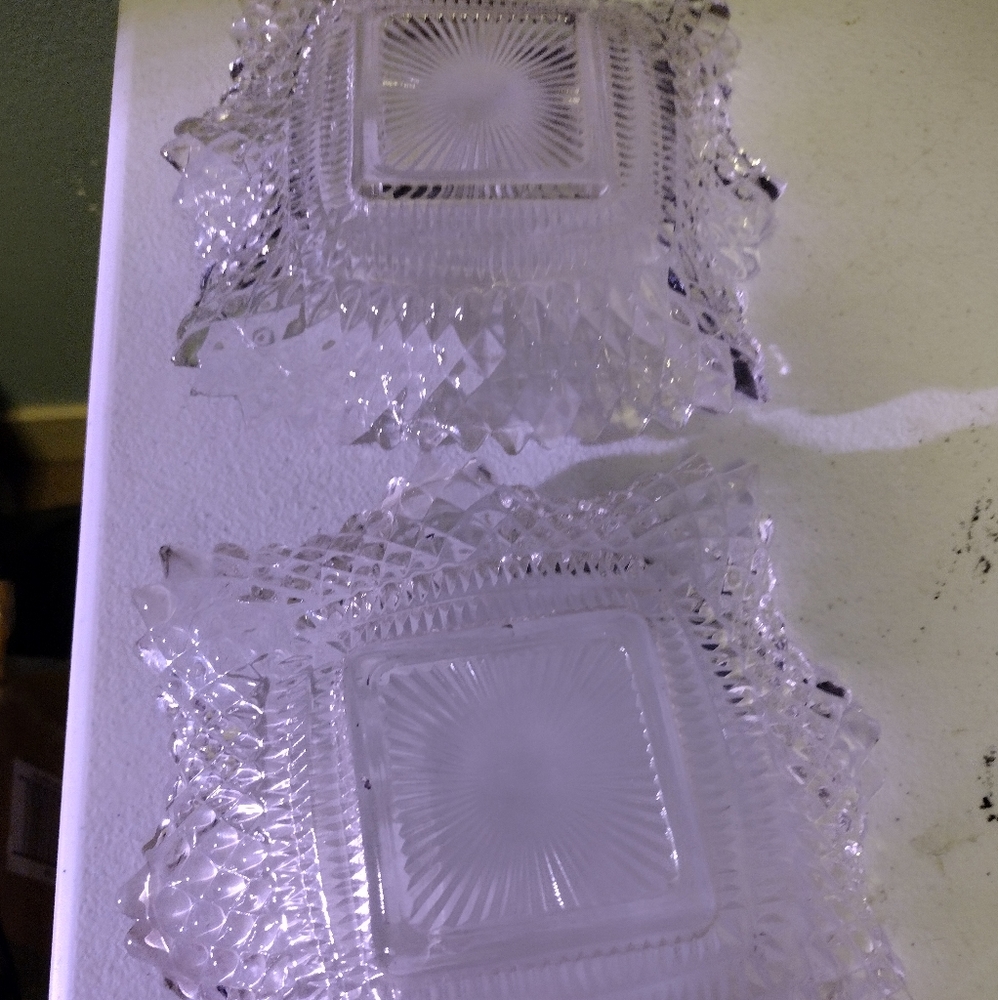 Vintage crystal ashtray X 2